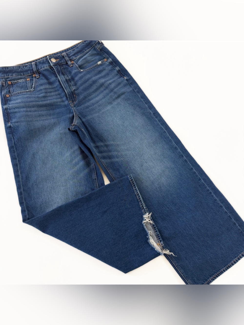 American Eagle Jeans Womens 6 Super High Rise Baggy Wide Leg Ankle
